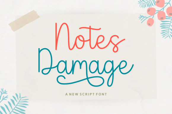 Notes Damage: A Whimsical Script Font for Digital Design